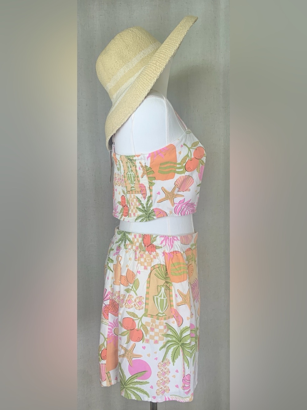 Midnight Sky Mediterranean Linen Blend 2-Piece Resort Set NEW View 2